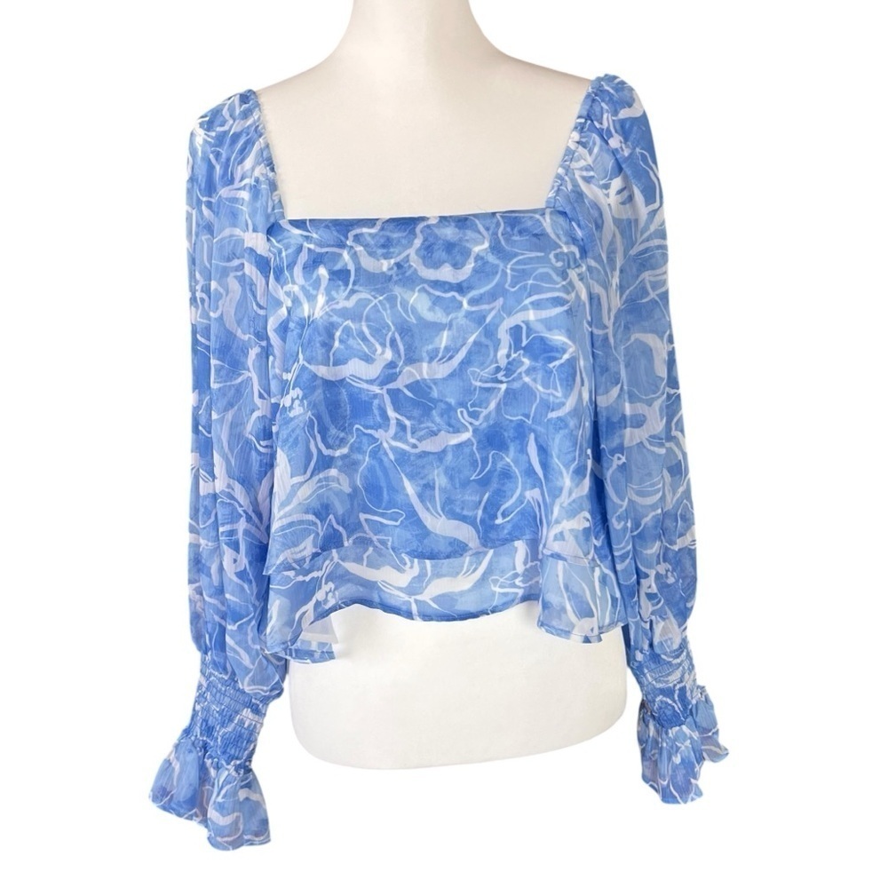 NWOT TART Off-the-Shoulder Top in a striking floral print SZ S